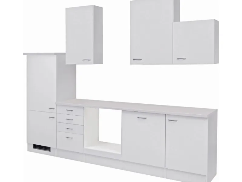 Clearance Flex-Well Classic Küchenzeile Wito 280 cm ohne E-Geräte Weiß