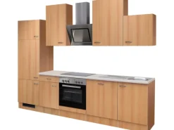 Outlet Flex-Well Classic Küchenzeile Nano 280 cm Buche Nachbildung