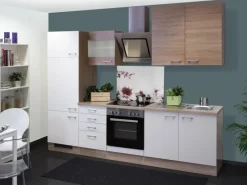 Flex-Well Classic Küchenzeile Florida 270 cm Sonoma Eiche-Weiß-Sonoma Eiche< Kühlschränke