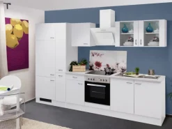 Flex-Well Classic Single-Küchen|Kühlschränke<Küchenzeile Wito 300 cm Weiß