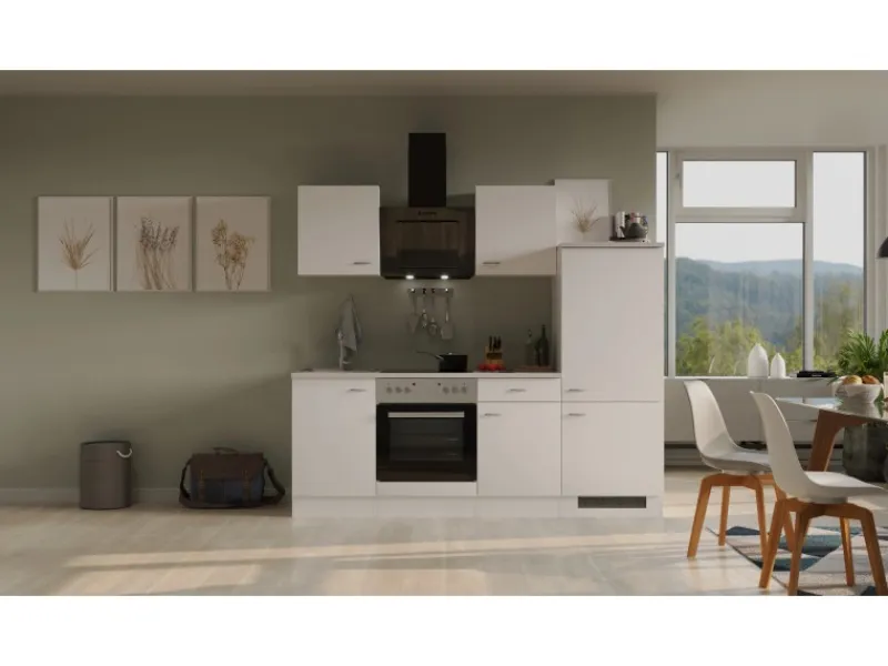Flex-Well Classic Küchenzeile Wito 220 cm Weiß< Single-Küchen|Einbauküchen