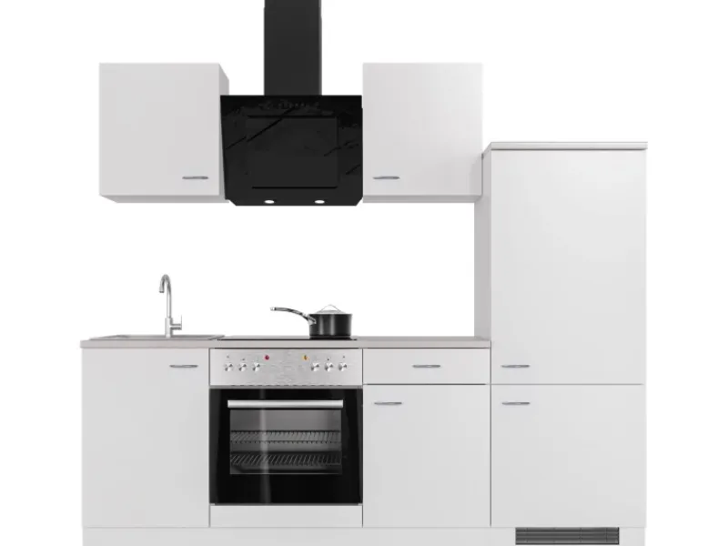 Flex-Well Classic Küchenzeile Wito 220 cm Weiß< Single-Küchen|Einbauküchen