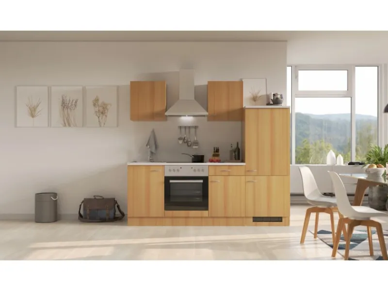 Sale Flex-Well Classic Küchenzeile Nano 220 cm Buche