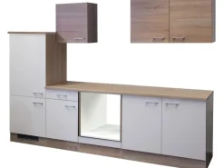 Flex-Well Classic Winkelküchen|Einbauküchen<Küchenzeile Florida 270 cm ohne E-Geräte Sonoma Eiche-Weiß
