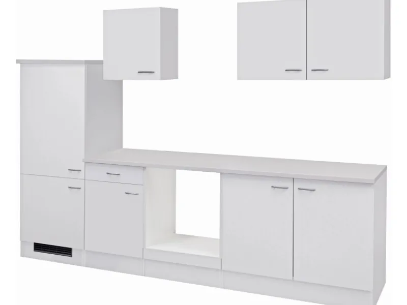 Flex-Well Classic Küchenzeile Wito 270 cm ohne E-Geräte Weiß< Einbauküchen|Küchenschränke