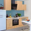 Clearance Flex-Well Classic Küchenzeile Nano 220 cm Buche Nachbildung
