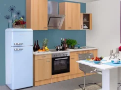 Clearance Flex-Well Classic Küchenzeile Nano 220 cm Buche Nachbildung