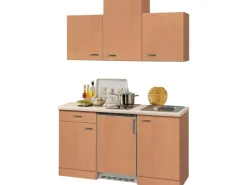 Flex-Well Classic Pantryküchen|Miniküchen<Küchenzeile Nano 150 cm Buche Nachbildung