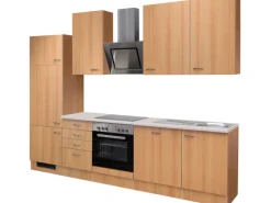 Hot Flex-Well Classic Küchenzeile Nano 280 cm Buche Nachbildung
