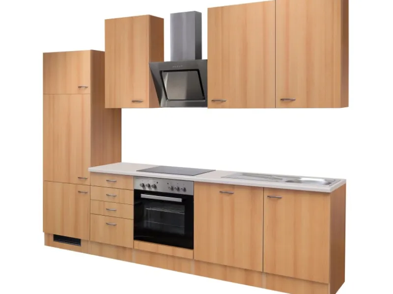 Hot Flex-Well Classic Küchenzeile Nano 280 cm Buche Nachbildung