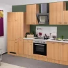 Outlet Flex-Well Classic Küchenzeile Nano 310 cm Buche Nachbildung