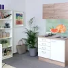 Flex-Well Classic Single-Küchen|Pantryküchen<Miniküche Florida 100 cm Weiß Eiche Sonoma