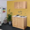 New Flex-Well Classic Miniküche Nano 100 cm Buche Nachbildung