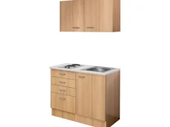 New Flex-Well Classic Miniküche Nano 100 cm Buche Nachbildung