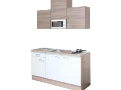 Sale Flex-Well Classic Singleküche Florida 150 cm Sonoma Eiche-Weiß-Sonoma Eiche
