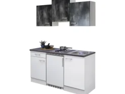 Flex-Well Classic Singleküche Lucca 150 cm Weiß-Caledonia< Single-Küchen|Pantryküchen