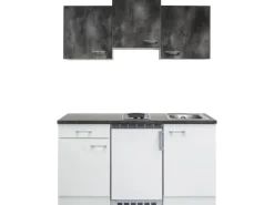 Flex-Well Classic Singleküche Lucca 150 cm Weiß-Caledonia< Single-Küchen|Pantryküchen