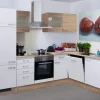 Flex-Well Classic Winkelküchen<Winkelküche Florida 280 cm ohne E-Geräte Sonoma Eiche-Weiß