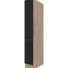 Flex-Well Exclusiv Apotheker-Hochschrank Capri 30 cm Schwarz Matt-Endgrain Oak< Küchenschränke