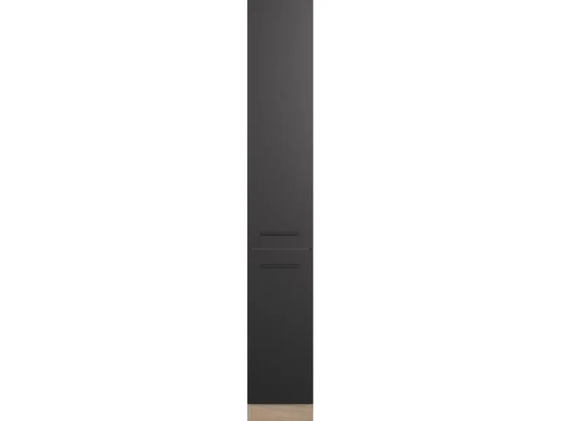 Flex-Well Exclusiv Apotheker-Hochschrank Capri 30 cm Schwarz Matt-Endgrain Oak< Küchenschränke