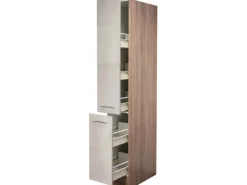 Flex-Well Exclusiv Küchenschränke<Apothekerhochschrank Orlando 30cm Kaschmir glanz-Sonoma Eic