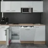 Best Flex-Well Exclusiv Büroküche Valero 210 cm Hochglanz Weiß-Sonoma Eiche