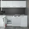 Flex-Well Exclusiv Büroküche Joelina 210 cm Weiß< Single-Küchen|Kochfelder