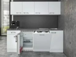 Flex-Well Exclusiv Büroküche Joelina 210 cm Weiß< Single-Küchen|Kochfelder