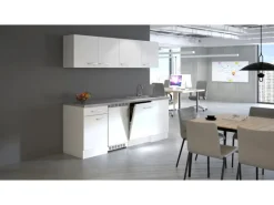 Flex-Well Exclusiv Büroküche Joelina 210 cm Weiß< Single-Küchen|Kochfelder