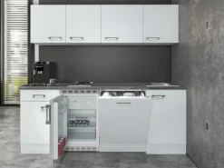 Flex-Well Exclusiv Büroküche Joelina 210 cm Weiß< Miniküchen|Kochfelder