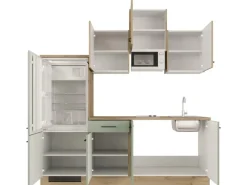 Flex-Well Exclusiv Küche 1602-002 Cara 210 cm Schilfgrün matt - Artisan Eiche< Single-Küchen|Einbauküchen