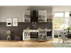 Hot Flex-Well Exclusiv Küche 1701-017 Cara 220 cm Schilfgrün matt - Artisan Eiche