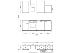 Hot Flex-Well Exclusiv Küche 1701-017 Cara 220 cm Schilfgrün matt - Artisan Eiche