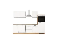 Flex-Well Exclusiv Küche 2320-016 Julia 280 cm Weiß matt-Cosmopolitan Eiche< Landhausküchen