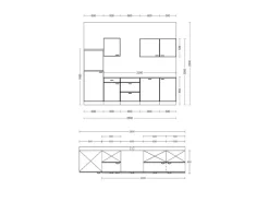 Flex-Well Exclusiv Landhausküchen<Küche 2327-000 Romeo 280 cm Anthrazit matt-Cosmopolitan Eiche