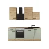 Online Flex-Well Exclusiv Küche 1701-017sWS Cara 220 cm Schilfgrün matt - Artisan Eiche