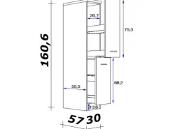 Flex-Well Exclusiv Küchenschränke<Küchen-Apothekerschrank Vintea 30cm Magnolie-Lancelot Oak