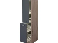 Flex-Well Exclusiv Küchenschränke<Küchen-Apothekerschrank Morena 30cm Basaltgrau-San Remo