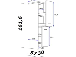 Flex-Well Exclusiv Küchen-Apothekerschrank Joelina 30 cm< Küchenschränke