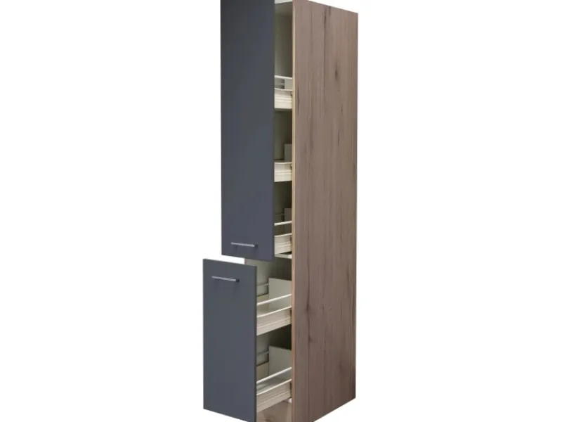 Discount Flex-Well Exclusiv Küchen-Apothekerhochschrank Morena 30 cm Basaltgr. - San Remo