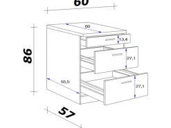 Clearance Flex-Well Exclusiv Küchen-Auszugsunterschrank Valero 60cm hgl. Weiß-Sonoma Eiche
