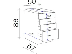 Flex-Well Exclusiv Küchenschränke<Küchen-Auszugschrank Orlando 50cm Kaschmir Glanz-Sonoma Eiche