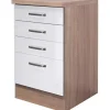 Flex-Well Exclusiv Küchen-Auszugsschrank Valero 50cm Hochglanz Weiß-Sonoma Eiche