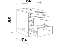 Outlet Flex-Well Exclusiv Küchen-Auszugsunterschrank Vintea 60cm Magnolie-Lancelot Oak