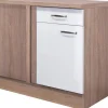 Flex-Well Exclusiv Küchen-Eck-Unterschrank Valero 110 cm x 60 cm Hochglanz Weiß< Küchenschränke