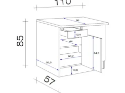 Outlet Flex-Well Exclusiv Küchen-Eck-Unterschrank Vintea 110x60cm Magnolie-Lancelot Oak
