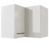 New Flex-Well Exclusiv Küchen-Eck-Hängeschrank Lund 60x60cm Lichtgrau gl.-Rauchgrau