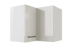 New Flex-Well Exclusiv Küchen-Eck-Hängeschrank Lund 60x60cm Lichtgrau gl.-Rauchgrau