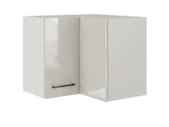 New Flex-Well Exclusiv Küchen-Eck-Hängeschrank Lund 60x60cm Lichtgrau gl.-Rauchgrau