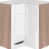 Flex-Well Exclusiv Küchenschränke<Küchen-Eck-Hängeschrank Valero 60 cm x 60 cm Hochglanz Weiß